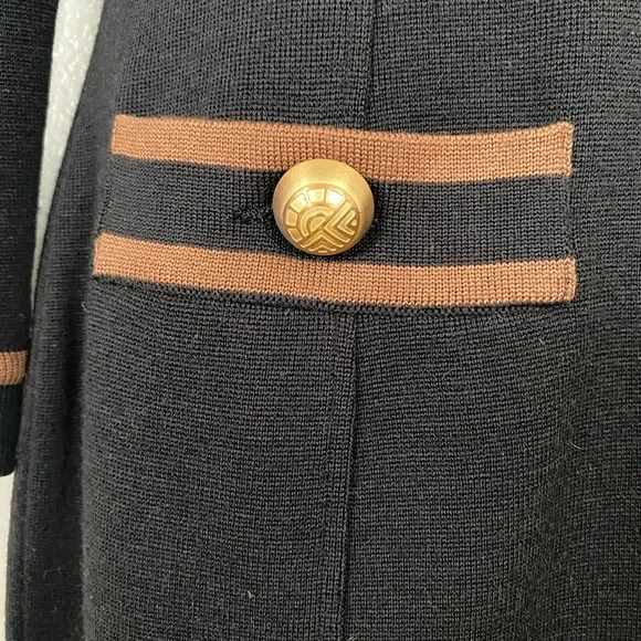 VTG Louis Feraud 100% Wool Midi Long Sleeve Sweater Dress - Picture 4 of 6